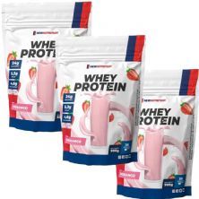 Kit 3X Whey Protein - 900g Refil Morango -NewNutrition