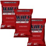 Kit 3X Whey Protein Advanced - 907g Refil Morango - Furious Nutrition