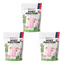 Kit 3X Whey Protein All Natural - 900g Refil Morango - NewNutrition