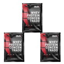 Kit 3X Whey Protein Concentrado - 1 Sach� 25g Sem Sabor - Dux Nutrition