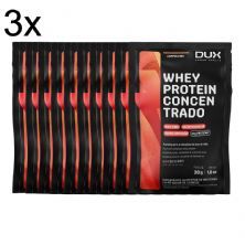 Kit 3X Whey Protein Concentrado - 10 Sach�s de 30g Cappuccino - Dux Nutrition
