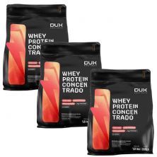 Kit 3X Whey Protein Concentrado - 1800g Refil Cappuccino - Dux Nutrition