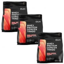Kit 3X Whey Protein Concentrado - 1800g Refil Chocolate Branco - Dux Nutrition