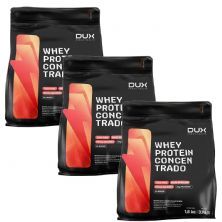 Kit 3X Whey Protein Concentrado - 1800g Refil Chocolate - Dux Nutrition