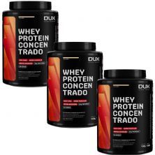 Kit 3X Whey Protein Concentrado - 900g Baunilha - Dux Nutrition