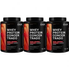 Kit 3X Whey Protein Concentrado - 900g Chocolate - Dux Nutrition