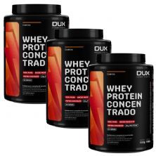 Kit 3X Whey Protein Concentrado - 900g Cookies - Dux Nutrition