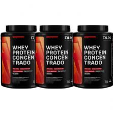 Kit 3X Whey Protein Concentrado - 900g Morango - Dux Nutrition