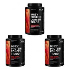 Kit 3X Whey Protein Concentrado - 900g Sem Sabor - Dux Nutrition