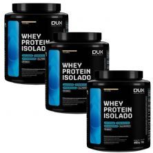 Kit 3X Whey Protein Isolado - 450g Baunilha - Dux Nutrition