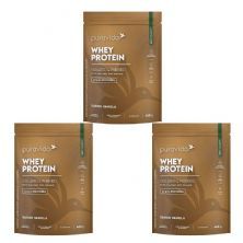 Kit 3X Whey Protein Isolado � 450g Refil Vanilla � Pura Vida