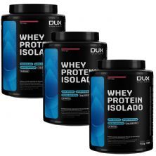 Kit 3X Whey Protein Isolado - 900g Morango - Dux Nutrition
