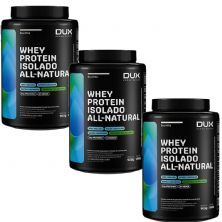 Kit 3X Whey Protein Isolado All Natural - 900g Baunilha - Dux Nutrition