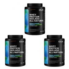Kit 3X Whey Protein Isolado All Natural - 900g Chocolate - Dux Nutrition