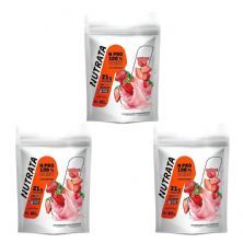 Kit 3X Whey Protein Npro - 900g Refil Morango - Nutrata