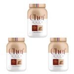 Kit 3X Whey Protein Paris 6 Sem Lactose - 800g Grand Gateau de Chocolate - Chef Whey