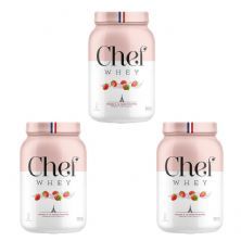 Kit 3X Whey Protein Sem Lactose - 907g Morango com Chantily - Chef Whey
