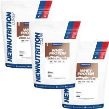 Kit 3X Whey Protein Zero Lactose - 900g Refil Natural - NewNutrition