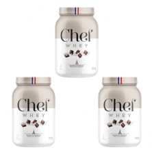 Kit 3X Whey Protein Zero Lactose - 907g Mousse de Chocolate - Chef Whey