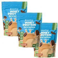 Kit 3X Whey Protein Zero Lactose All Natural - 900g Refil Cappuccino - NewNutrition