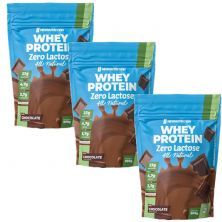 Kit 3X Whey Protein Zero Lactose All Natural - 900g Refil Chocolate - NewNutrition