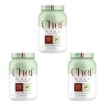 Kit 3X Whey Protiein Paris 6 Sem Lactose - 800g Chocolate Branco com Pistache - Chef Whey