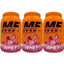 Kit 3X Whey Quality - 810g Morango - MuscleFull