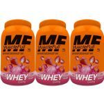 Kit 3X Whey Quality - 810g Morango - MuscleFull