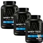 Kit 3X Whey Tech - 900g Leite - Atlhetica Nutrition