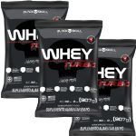 Kit 3X Whey Turbo - 907g Refil Chocolate - Black Skull