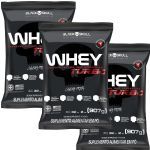 Kit 3X Whey Turbo - 907g Refil Morango - Black Skull