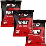 Kit 3X Whey Ultra Protein - 900g Refil Baunilha - FTW