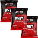 Kit 3X Whey Ultra Protein - 900g Refil Chocolate - FTW