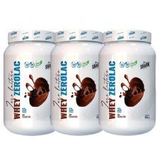 Kit 3X Whey ZeroLac - 900g Chocolate Dark - Shark Clinic