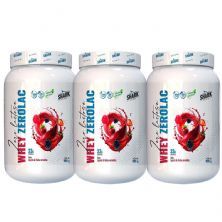 Kit 3X Whey ZeroLac - 900g Iogurte de Frutas Vermelhas  - Shark Clinic
