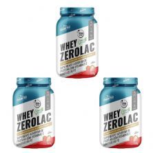 Kit 3X Whey ZeroLac - 900g Morango - Shark Pro