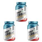 Kit 3X Whey ZeroLac - 900g Morango - Shark Pro