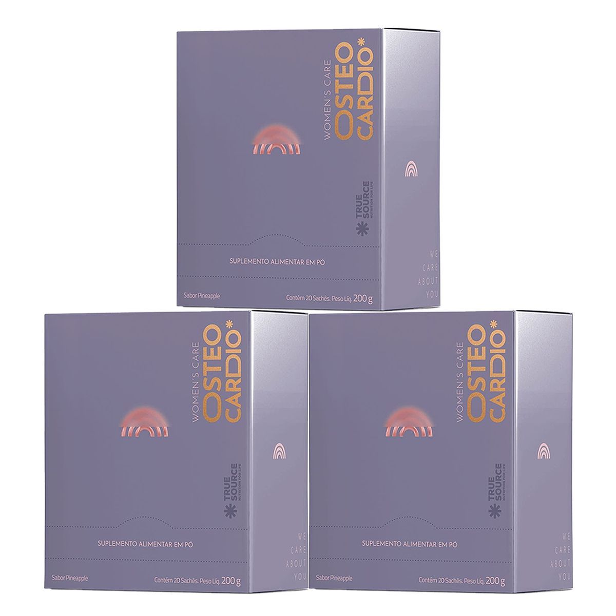 Kit 3X Womens Care Osteocardio - 20 Sach�s 10g Pineapple - True Source