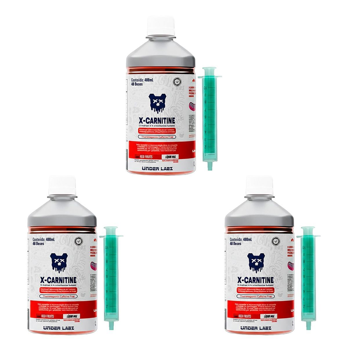 Kit 3X X-carnitine - 480ml Red Fruits - Under Labz