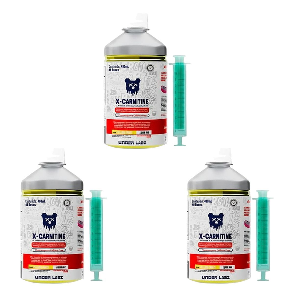 Kit 3X X-carnitine - 480ml Yellow Fruits - Under Labz