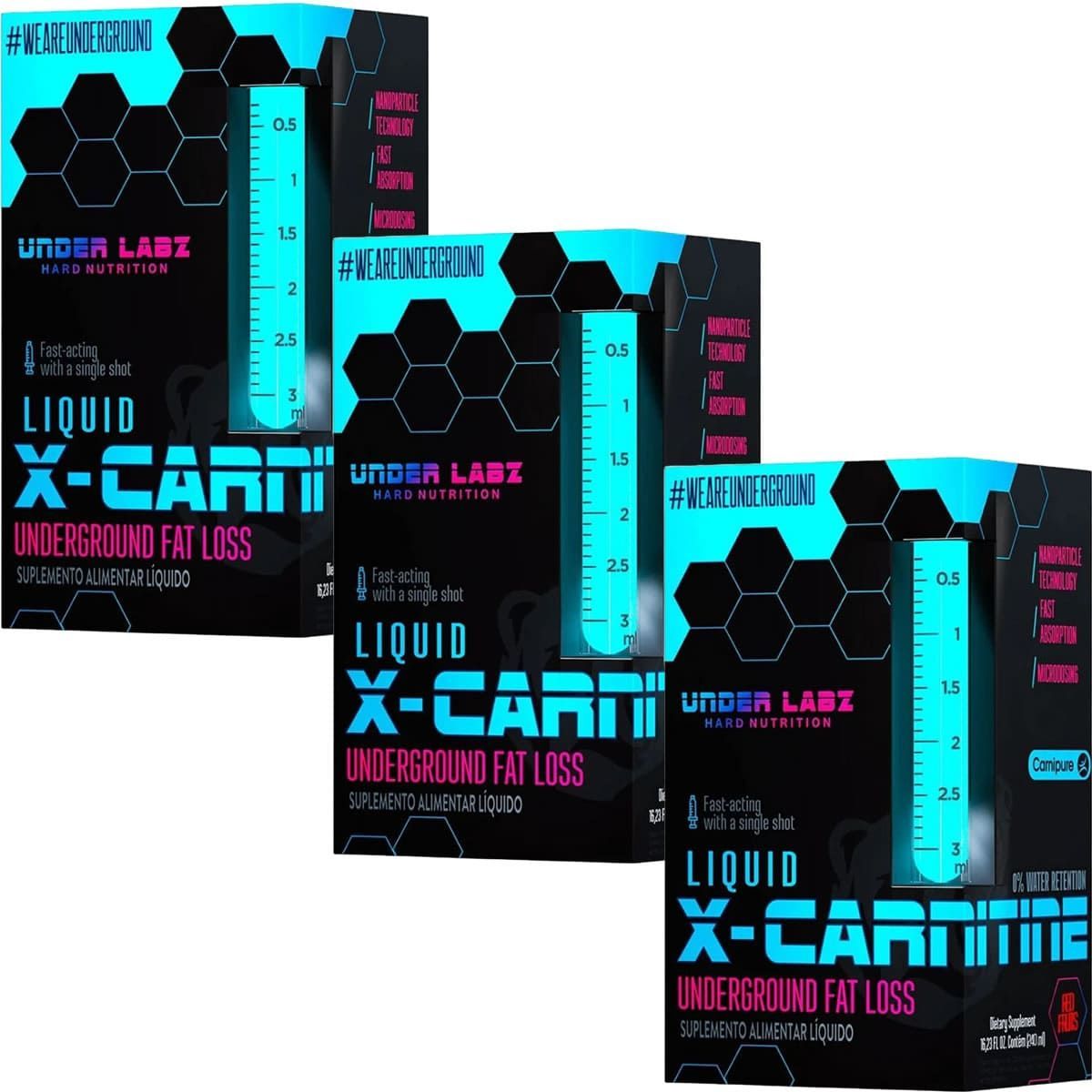 Kit 3X X-Carnitine Liquid - 240ml Red Fruits - Under Labz