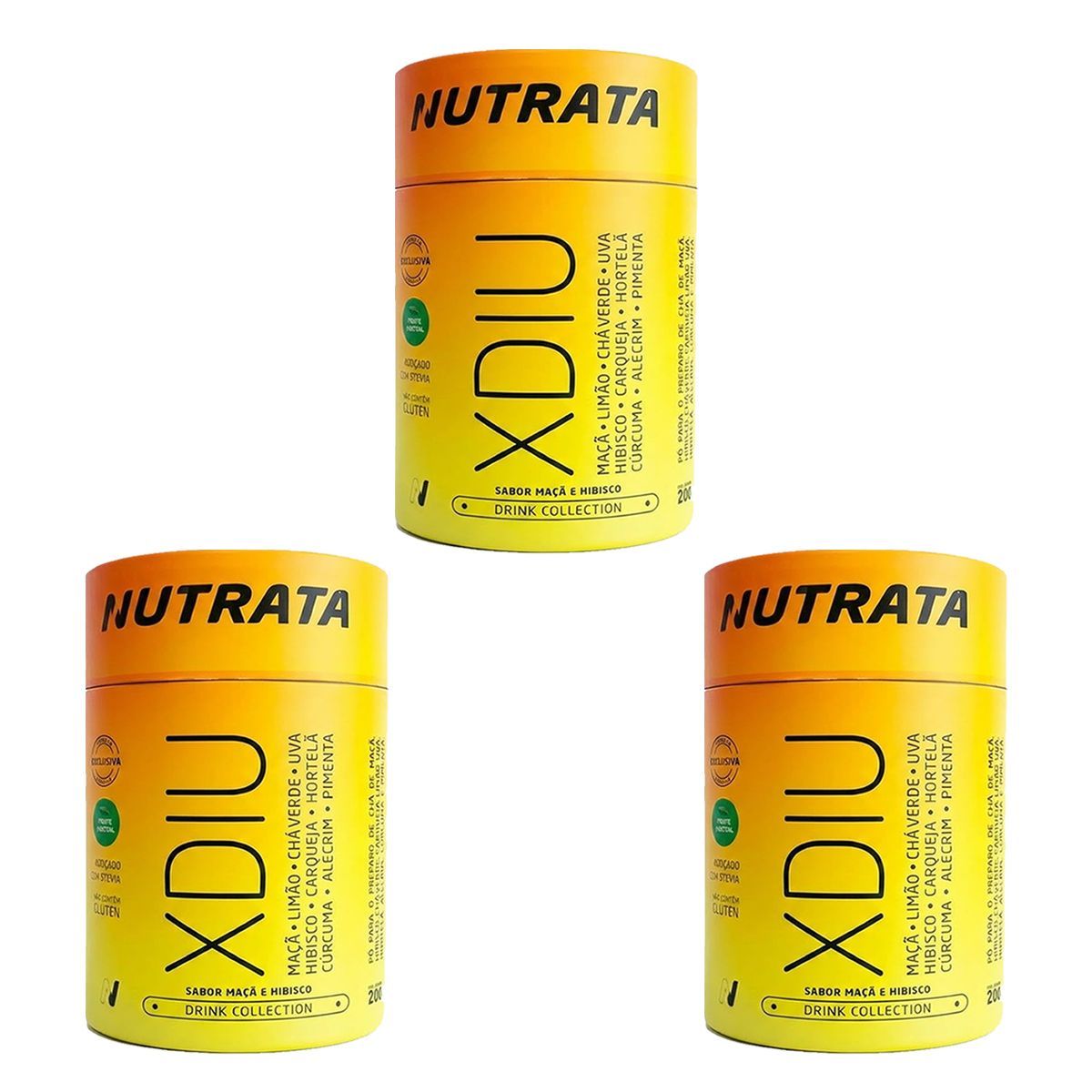 Kit 3X X-Diu - 200g Ma�� e Hibisco - Nutrata
