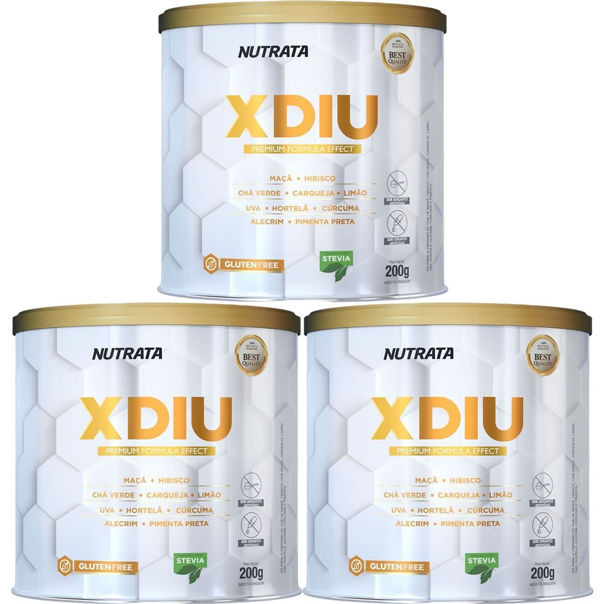 Kit 3X X-Diu - 200g Sem Sabor - Nutrata