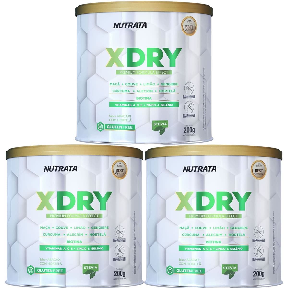 Kit 3X X-Dry - 200g Abacaxi com Hortel� - Nutrata
