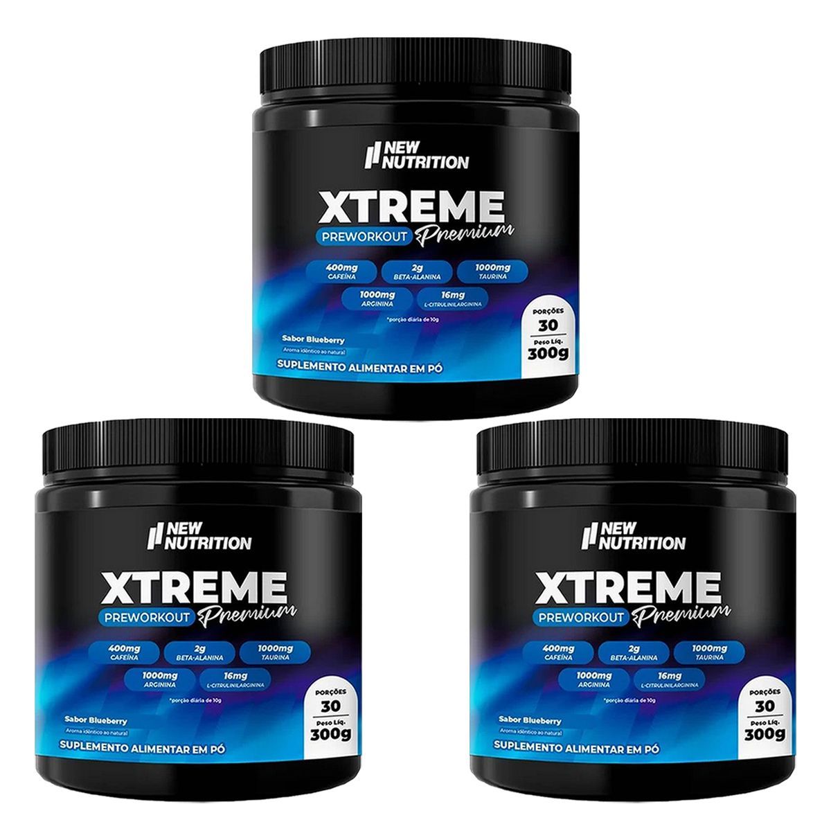 Kit 3X Xtreme Premium - 300g Blueberry - Newnutrition