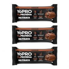 Kit 3X YoPRO - 1 Barra 55g Chocolate - Nutrata