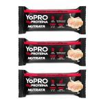 Kit 3X YoPRO - 1 Barra 55g Morango com Chocolate Branco - Nutrata
