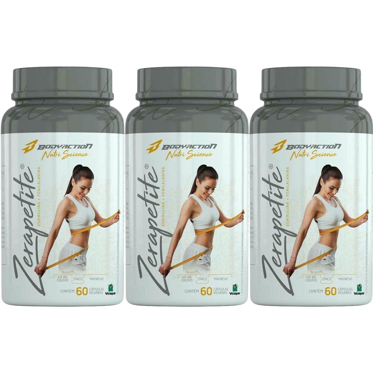 Kit 3X Zerapetite - 60 C�psulas - Body Action