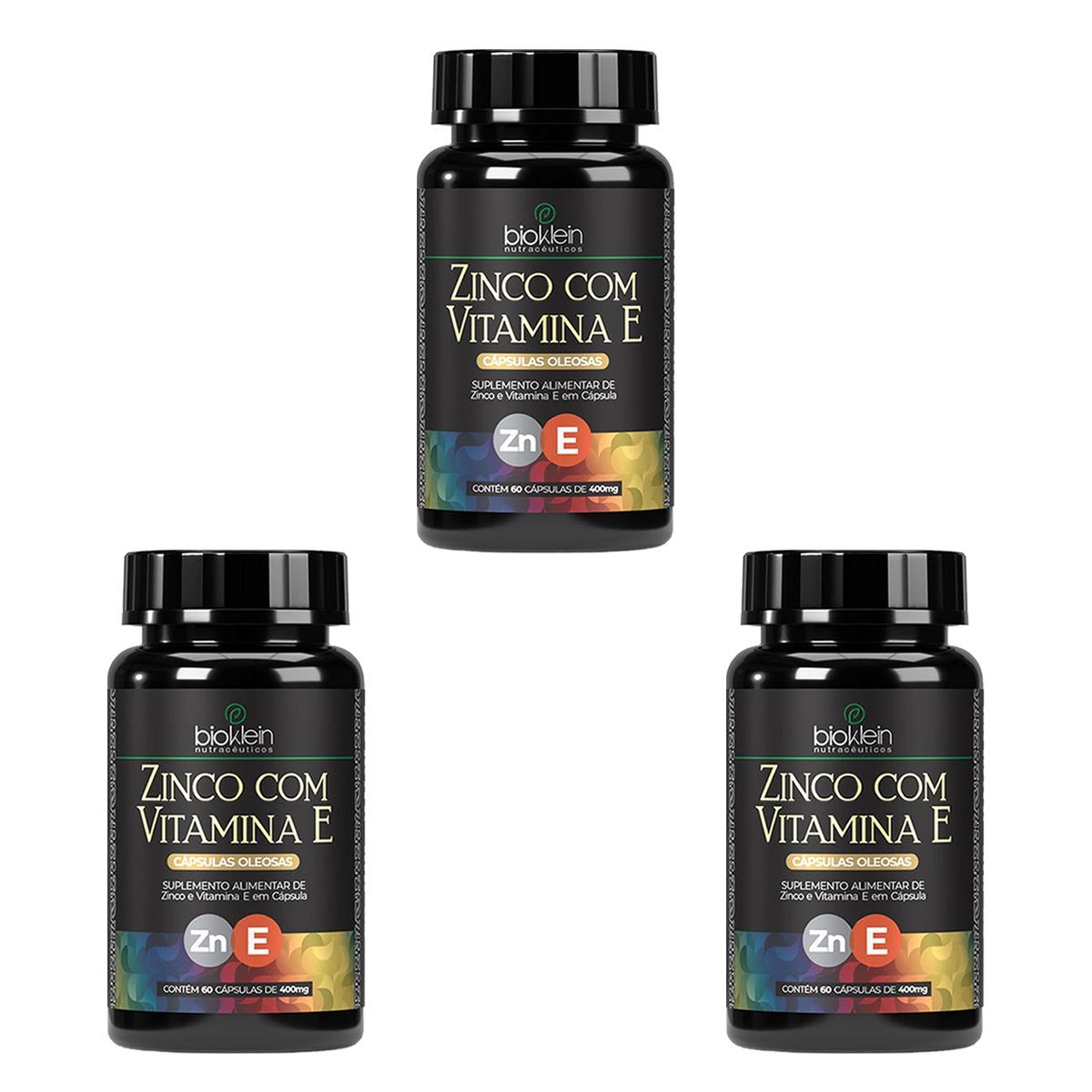 Kit 3X Zinco e Vitamina E - 60 C�psulas - Bioklein