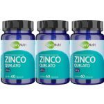 Kit 3X Zinco Quelato 28mg - 60 C�psulas - QualyNutri